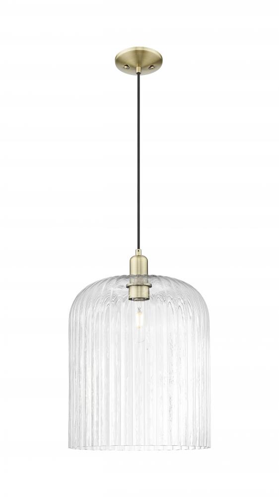 Bridal Veil - 1 Light - 12 inch - Antique Brass - Cord hung - Mini Pendant