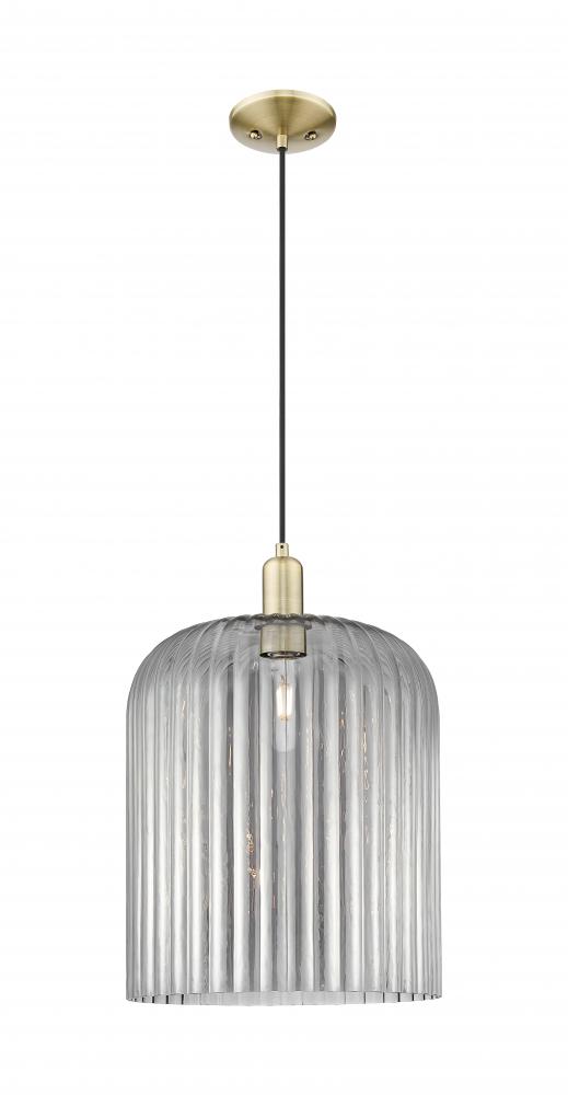 Bridal Veil - 1 Light - 12 inch - Antique Brass - Cord hung - Mini Pendant