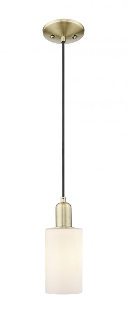 Clymer - 1 Light - 4 inch - Antique Brass - Cord hung - Mini Pendant