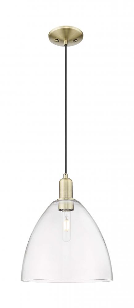 Bristol - 1 Light - 12 inch - Antique Brass - Cord hung - Mini Pendant