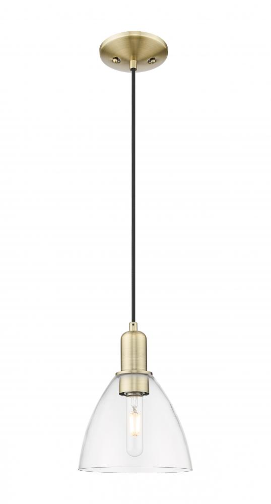 Bristol - 1 Light - 8 inch - Antique Brass - Cord hung - Mini Pendant