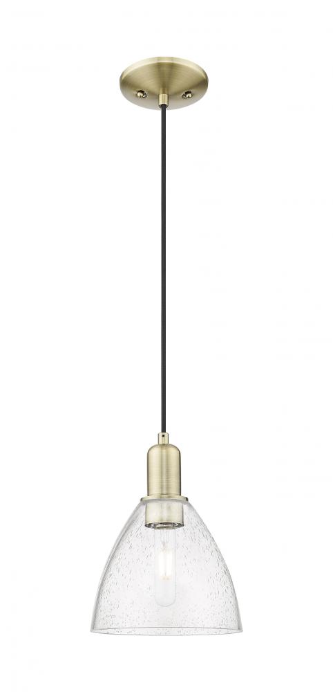 Bristol - 1 Light - 8 inch - Antique Brass - Cord hung - Mini Pendant