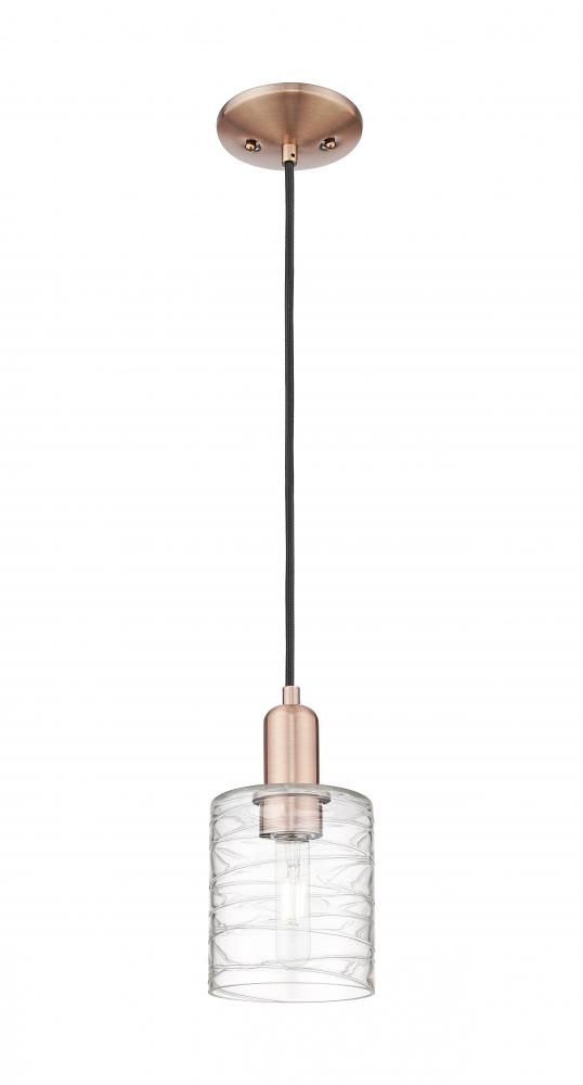 Cobbleskill - 1 Light - 5 inch - Antique Copper - Cord hung - Mini Pendant