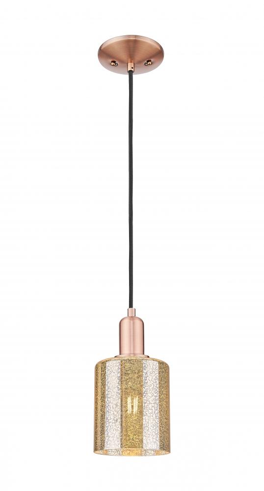 Cobbleskill - 1 Light - 5 inch - Antique Copper - Cord hung - Mini Pendant