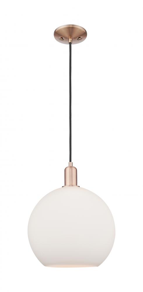 Athens - 1 Light - 12 inch - Antique Copper - Cord hung - Mini Pendant