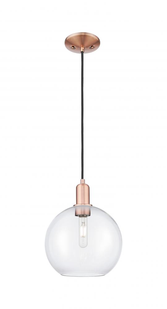 Athens - 1 Light - 10 inch - Antique Copper - Cord hung - Mini Pendant