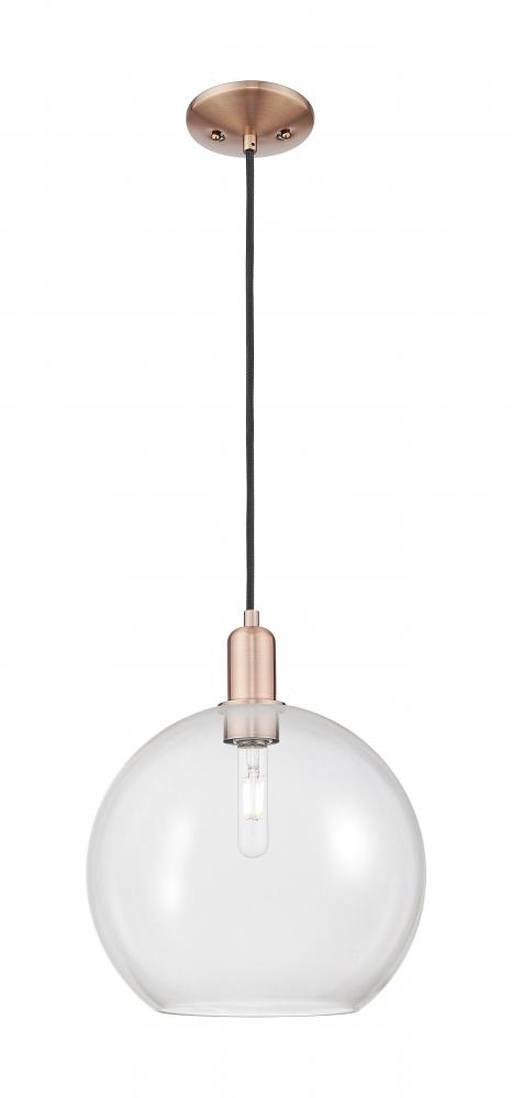 Athens - 1 Light - 12 inch - Antique Copper - Cord hung - Mini Pendant