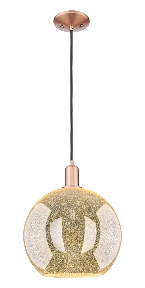 Athens - 1 Light - 12 inch - Antique Copper - Cord hung - Mini Pendant
