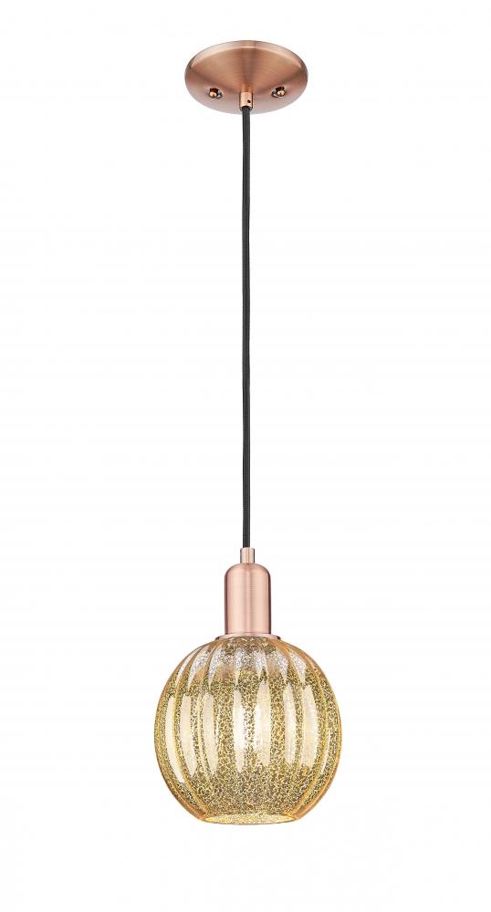Preston Globe - 1 Light - 6 inch - Antique Copper - Cord hung - Mini Pendant