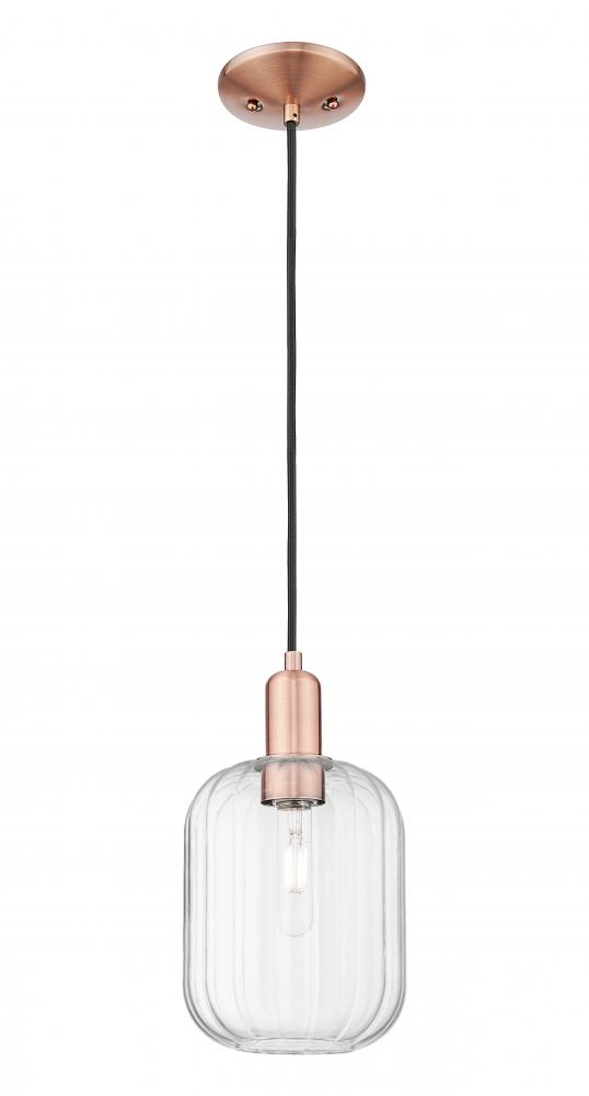 Preston Cylinder - 1 Light - 6 inch - Antique Copper - Cord hung - Mini Pendant