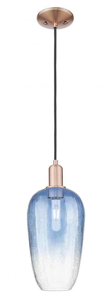 Brookhaven Flute - 1 Light - 6 inch - Antique Copper - Cord hung - Mini Pendant