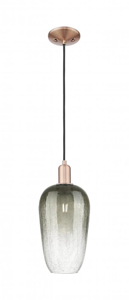 Brookhaven Flute - 1 Light - 6 inch - Antique Copper - Cord hung - Mini Pendant