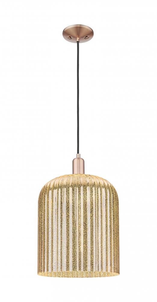 Bridal Veil - 1 Light - 12 inch - Antique Copper - Cord hung - Mini Pendant