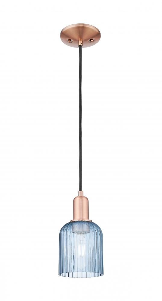 Bridal Veil - 1 Light - 6 inch - Antique Copper - Cord hung - Mini Pendant