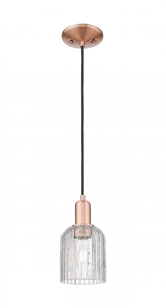 Bridal Veil - 1 Light - 6 inch - Antique Copper - Cord hung - Mini Pendant