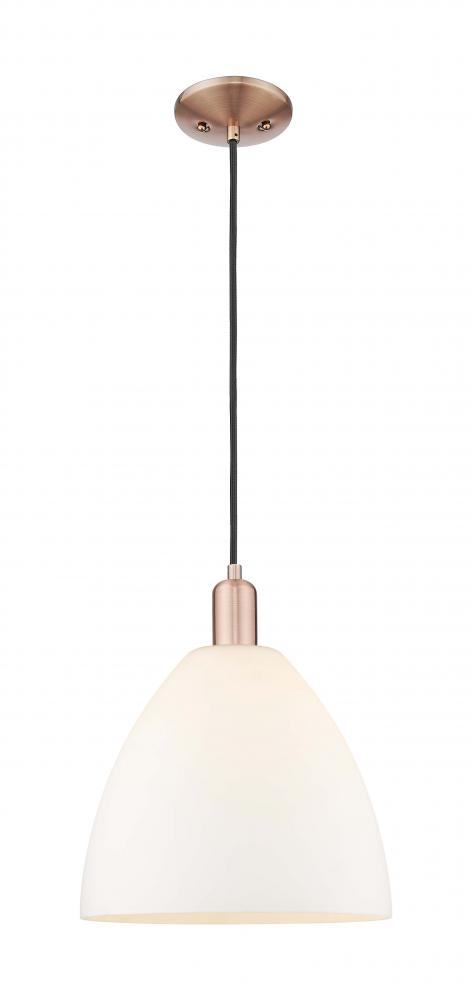 Bristol - 1 Light - 12 inch - Antique Copper - Cord hung - Mini Pendant
