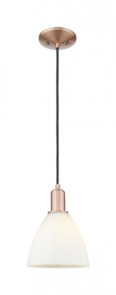 Bristol - 1 Light - 8 inch - Antique Copper - Cord hung - Mini Pendant