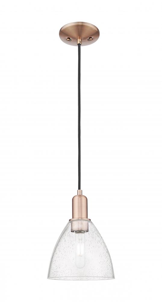 Bristol - 1 Light - 8 inch - Antique Copper - Cord hung - Mini Pendant