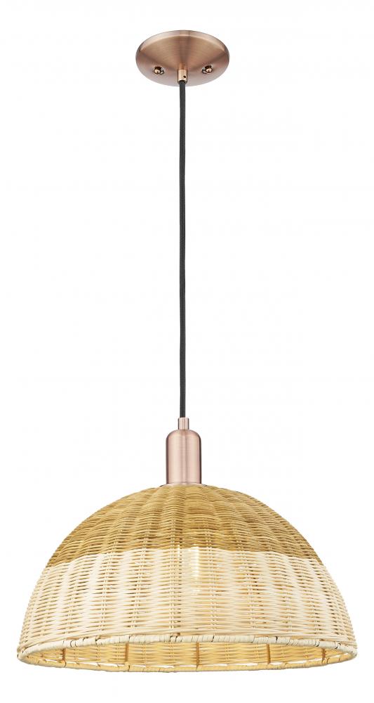 Natural Ballston Dome - 1 Light - 6 inch - Antique Copper - Cord hung - Mini Pendant
