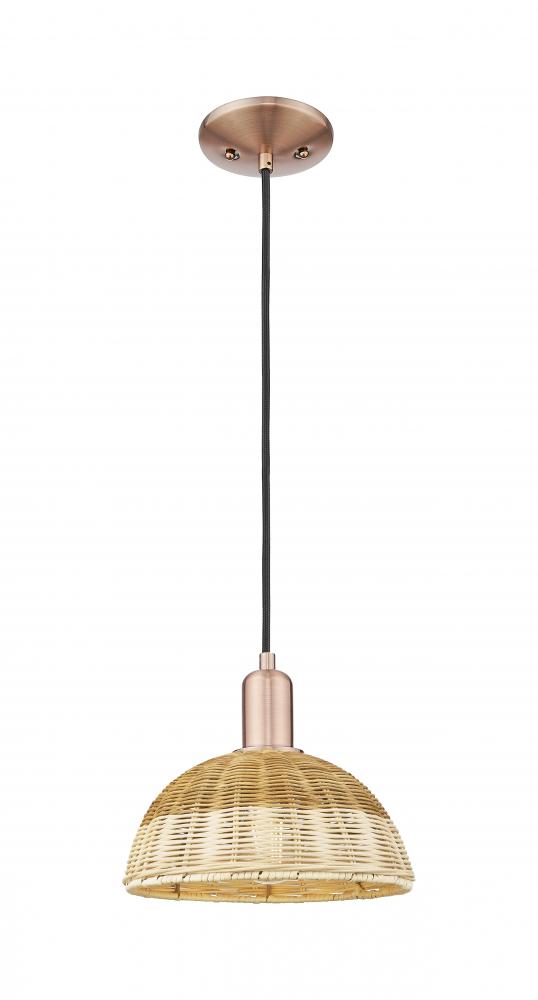 Natural Ballston Dome - 1 Light - 6 inch - Antique Copper - Cord hung - Mini Pendant