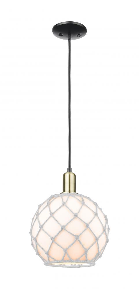 Farmhouse Rope - 1 Light - 10 inch - Black Antique Brass - Cord hung - Mini Pendant