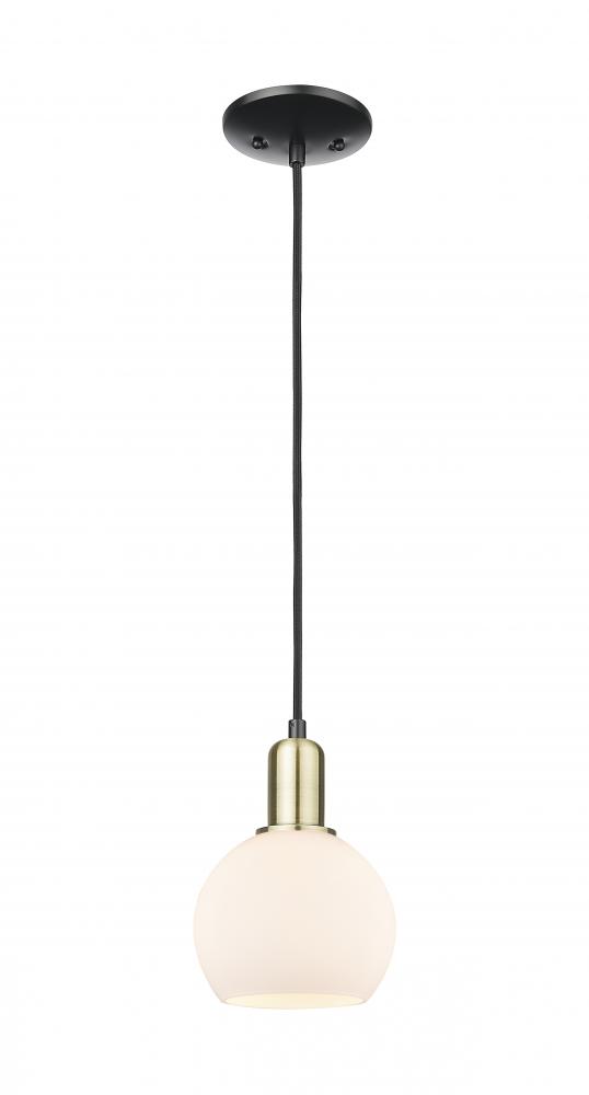 Athens - 1 Light - 6 inch - Black Antique Brass - Cord hung - Mini Pendant