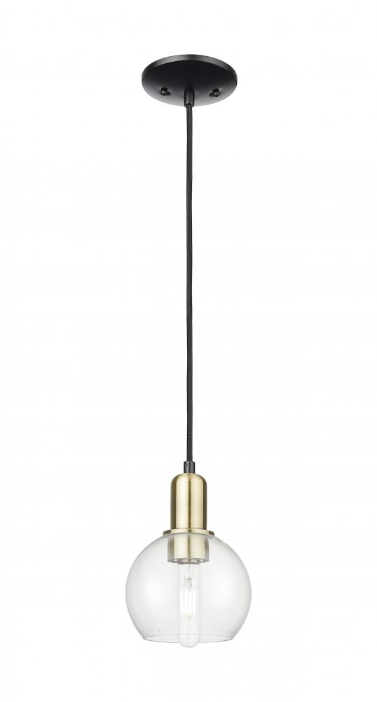 Athens - 1 Light - 6 inch - Black Antique Brass - Cord hung - Mini Pendant