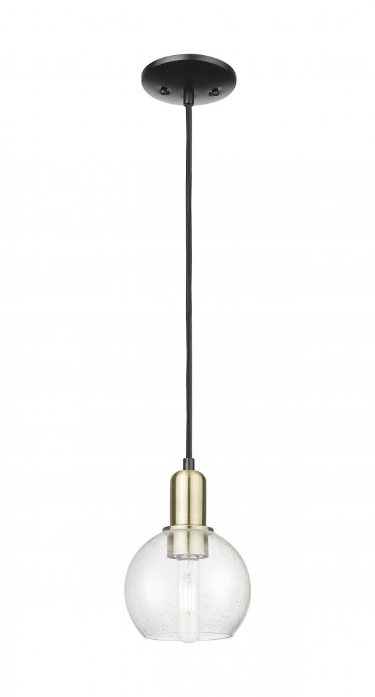 Athens - 1 Light - 6 inch - Black Antique Brass - Cord hung - Mini Pendant