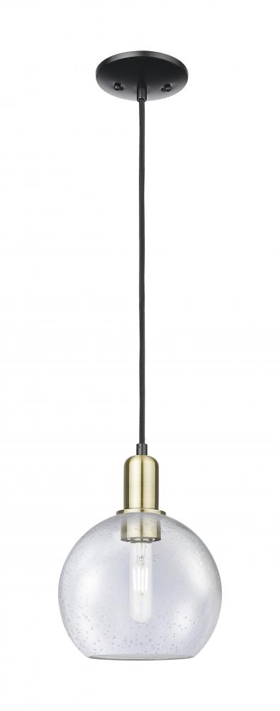 Athens - 1 Light - 8 inch - Black Antique Brass - Cord hung - Mini Pendant