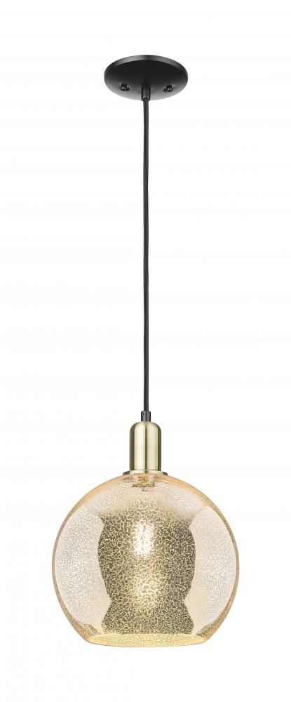 Athens - 1 Light - 10 inch - Black Antique Brass - Cord hung - Mini Pendant