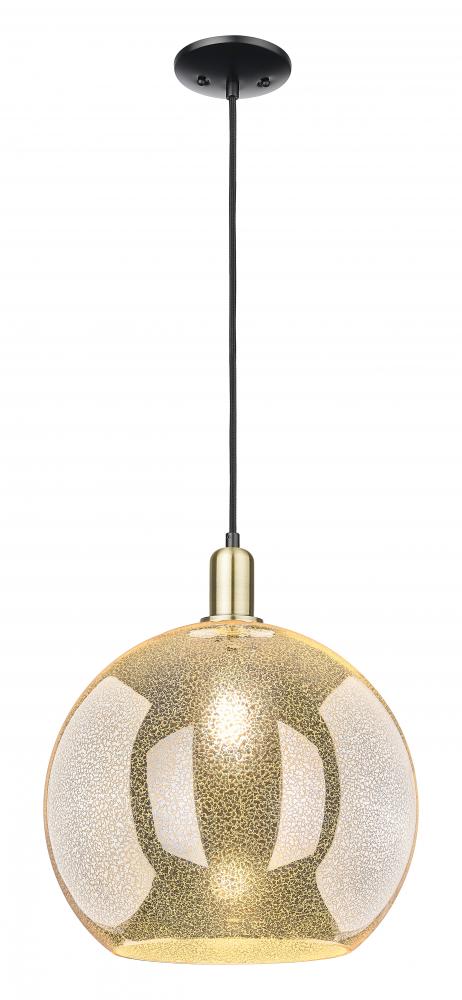 Athens - 1 Light - 14 inch - Black Antique Brass - Cord hung - Mini Pendant