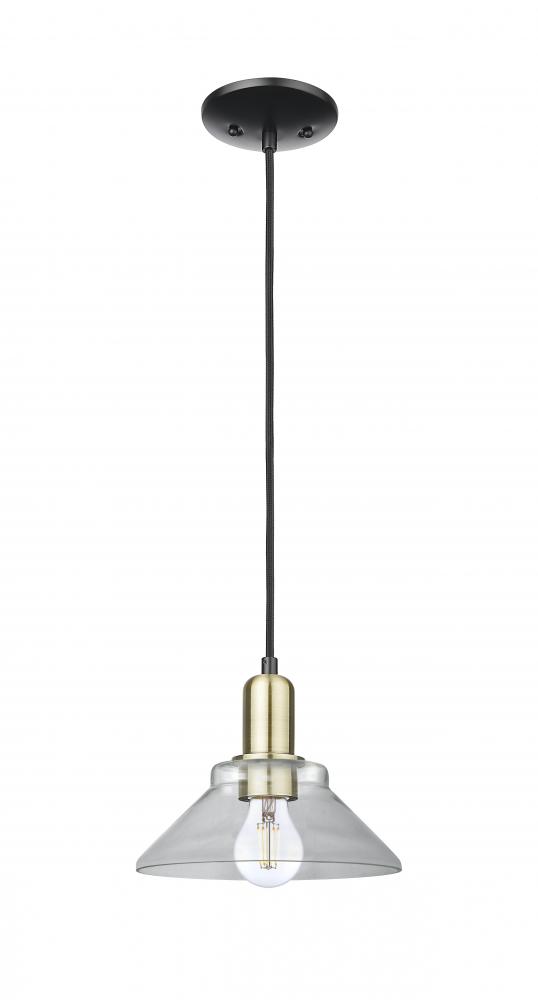 Orwell - 1 Light - 8 inch - Black Antique Brass - Cord hung - Mini Pendant