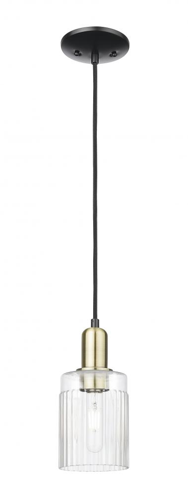 Hadley - 1 Light - 5 inch - Black Antique Brass - Cord hung - Mini Pendant