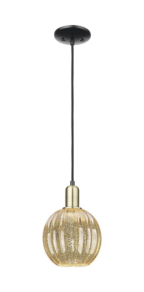 Preston Globe - 1 Light - 6 inch - Black Antique Brass - Cord hung - Mini Pendant