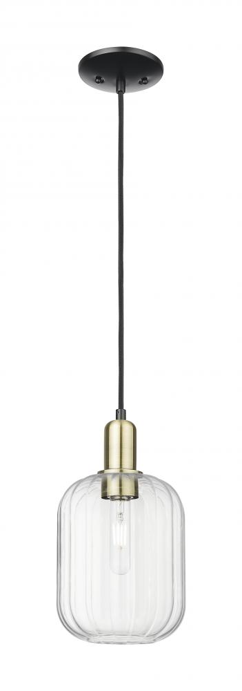 Preston Cylinder - 1 Light - 6 inch - Black Antique Brass - Cord hung - Mini Pendant