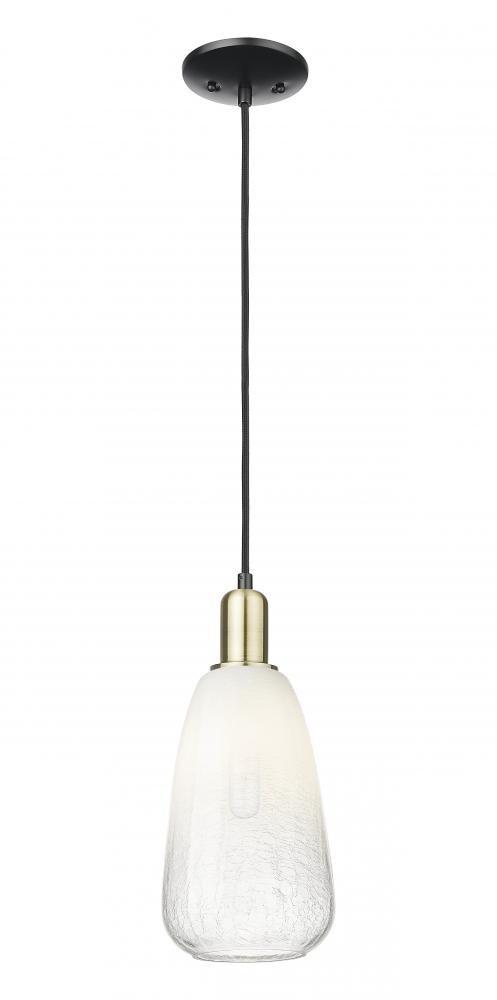 Brookhaven Almond - 1 Light - 6 inch - Black Antique Brass - Cord hung - Mini Pendant