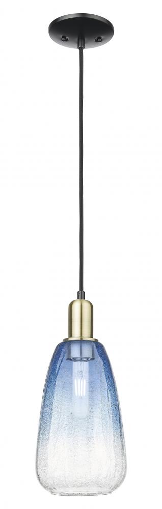 Brookhaven Almond - 1 Light - 6 inch - Black Antique Brass - Cord hung - Mini Pendant