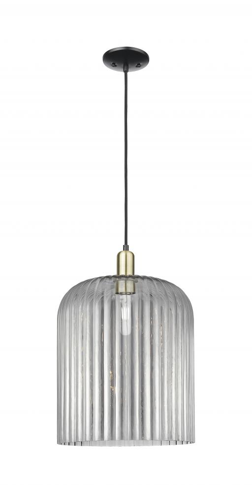 Bridal Veil - 1 Light - 12 inch - Black Antique Brass - Cord hung - Mini Pendant