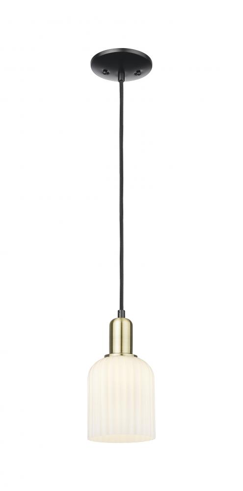 Bridal Veil - 1 Light - 6 inch - Black Antique Brass - Cord hung - Mini Pendant