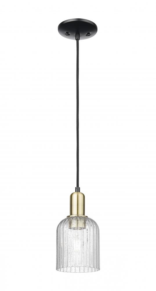 Bridal Veil - 1 Light - 6 inch - Black Antique Brass - Cord hung - Mini Pendant