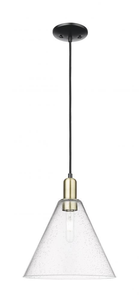 Berkshire Glass - 1 Light - 12 inch - Black Antique Brass - Cord hung - Mini Pendant