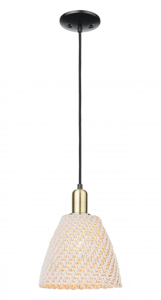 Bristol Natural - 1 Light - 6 inch - Black Antique Brass - Cord hung - Mini Pendant