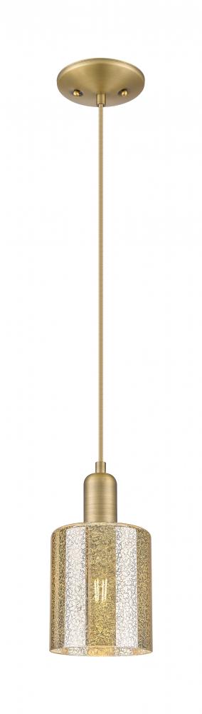 Cobbleskill - 1 Light - 5 inch - Brushed Brass - Cord hung - Mini Pendant