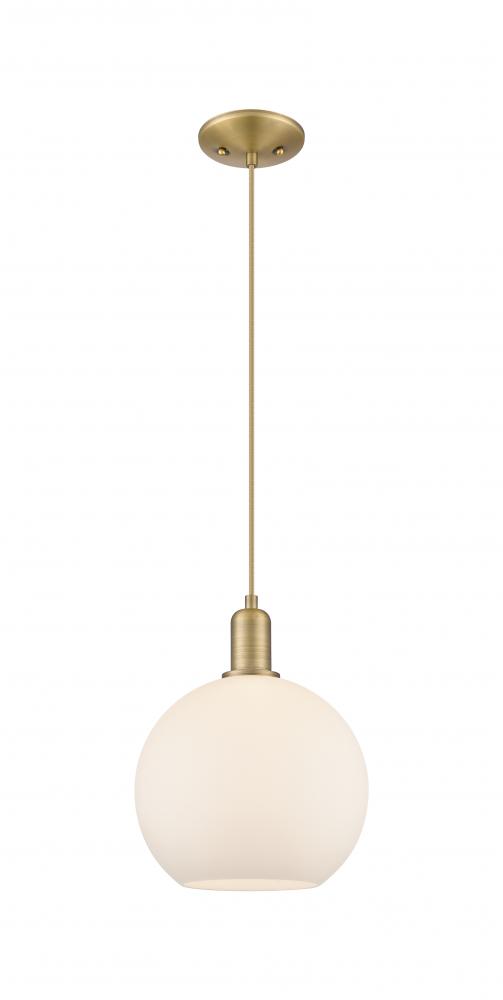 Athens - 1 Light - 10 inch - Brushed Brass - Cord hung - Mini Pendant