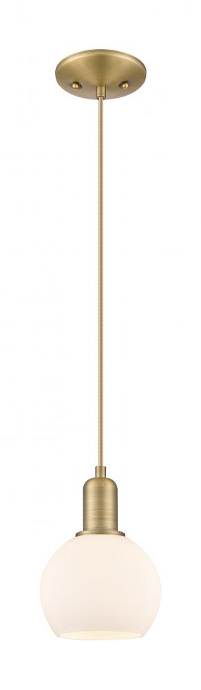 Athens - 1 Light - 6 inch - Brushed Brass - Cord hung - Mini Pendant