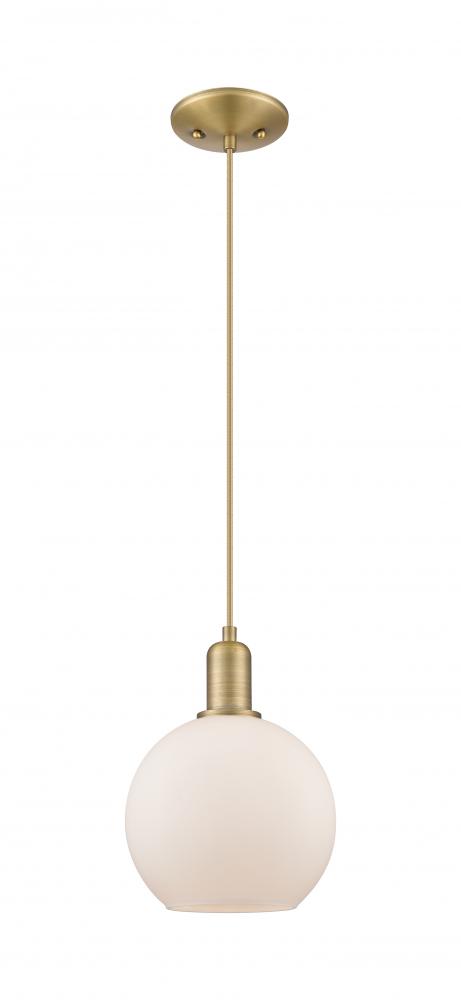 Athens - 1 Light - 8 inch - Brushed Brass - Cord hung - Mini Pendant