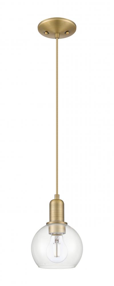 Athens - 1 Light - 6 inch - Brushed Brass - Cord hung - Mini Pendant