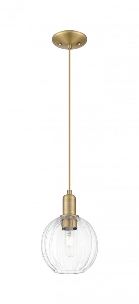 Preston Globe - 1 Light - 6 inch - Brushed Brass - Cord hung - Mini Pendant