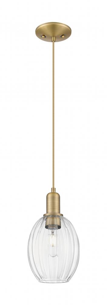 Preston Bulb - 1 Light - 6 inch - Brushed Brass - Cord hung - Mini Pendant