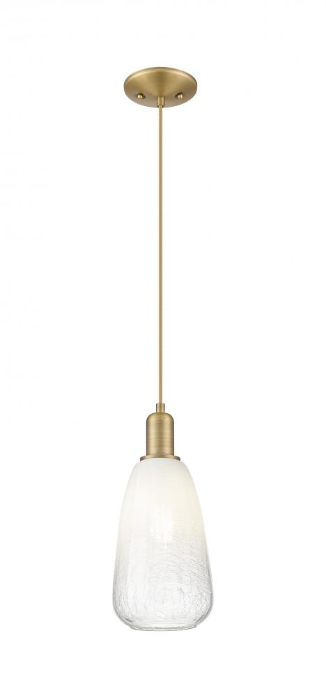 Brookhaven Almond - 1 Light - 6 inch - Brushed Brass - Cord hung - Mini Pendant